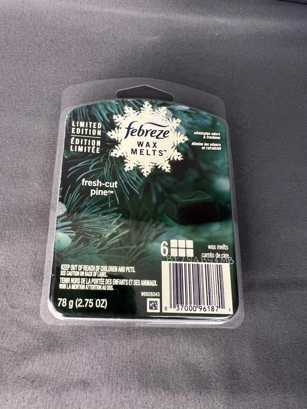 Febreze Wax Melts Limited Edition Fresh-Cut Pine 6 Melts 2.75 oz, New